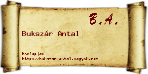 Bukszár Antal névjegykártya